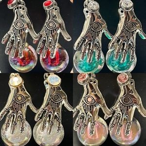 Gypsy fortune teller locking hook dangle drop earrings